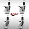 Service Caster 4'' SS Nylon Swivel 1-5/8'' Expanding Stem Caster Set 2 Total Lock Brakes, 4PK SCC-SSEXTTL20S414-NYS-2-S-2-158 - alternate 3
